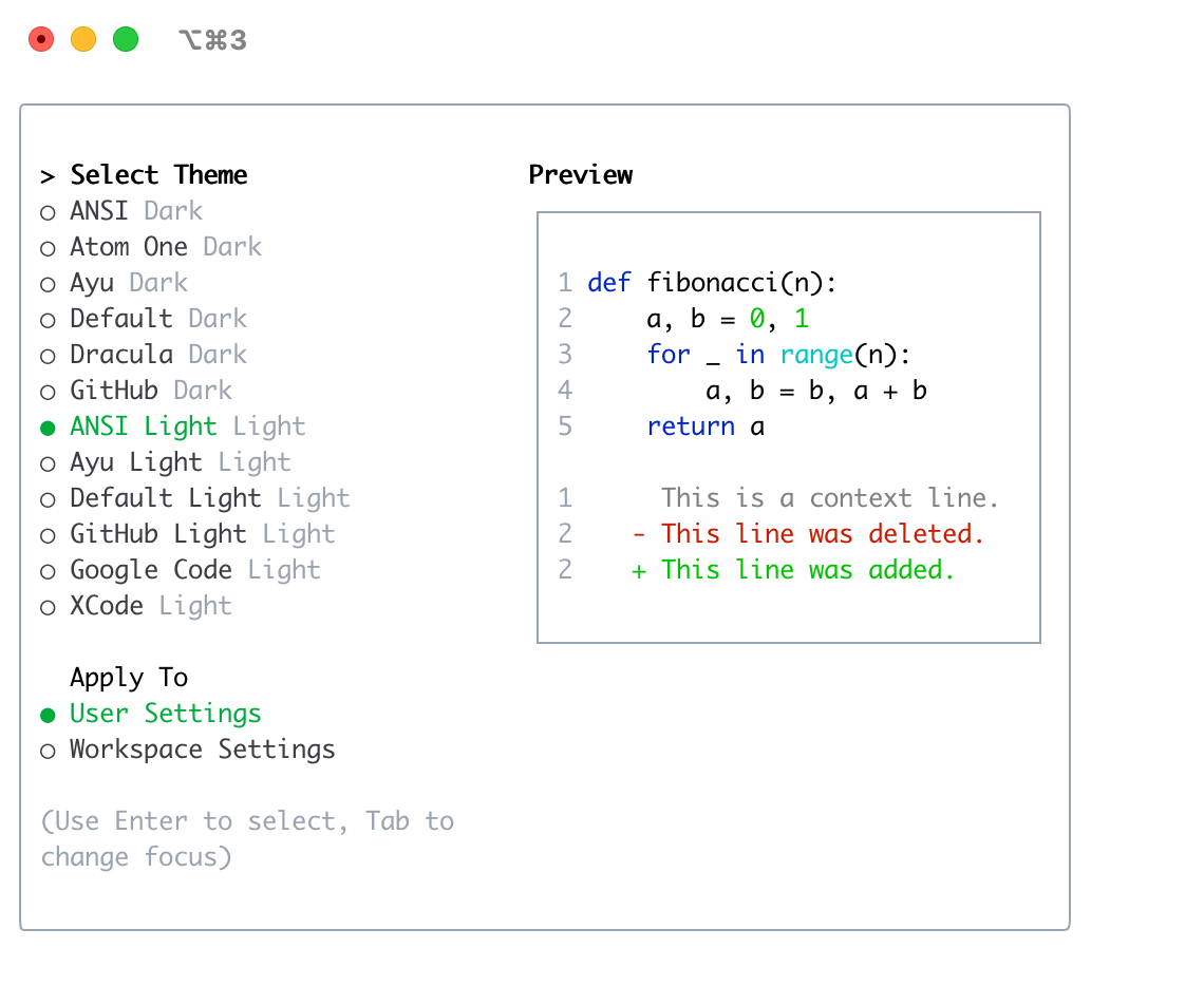 ANSI Light 佈景主題